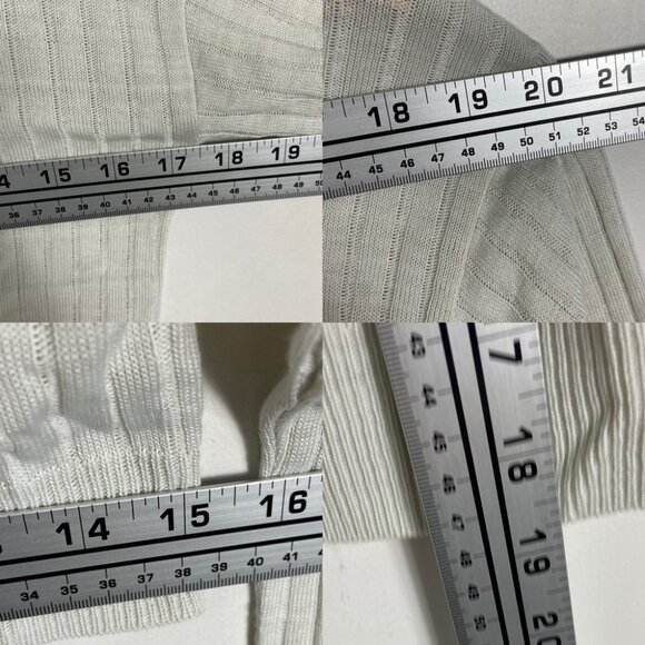 NEW Nordstorm BP Ribbed Crop Sweater Grey Size Large V-Neck Knit Made in USA L - Picture 8 of 11